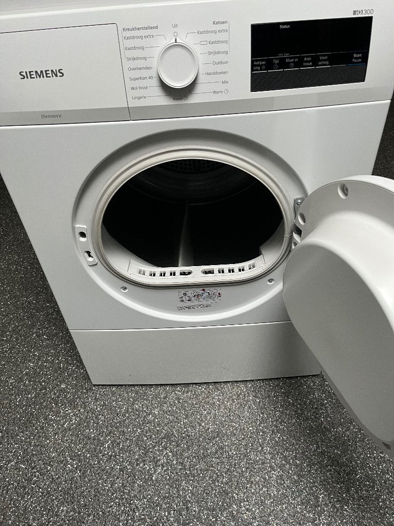 Siemens wasdroger in zeer goede staat met slang, Ophalen, 6 tot 8 kg, Luchtafvoer, Zo goed als nieuw
