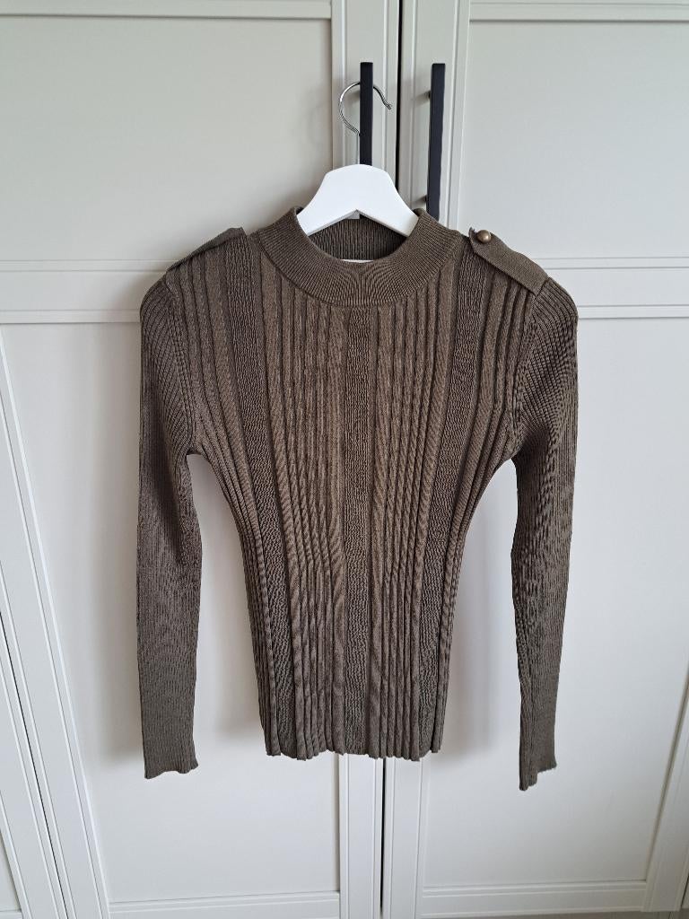 Kaki groene trui van H&M LOGG, maat S., H&M LOGG, Ophalen of Verzenden, Zo goed als nieuw, Maat 36 (S)