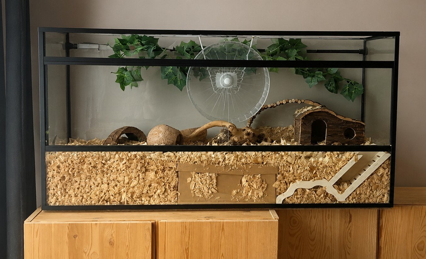 terrarium/gerbilarium/hamsterhok 120 cm, Dieren en Toebehoren, Knaagdieren en Konijnen | Hokken en Kooien, Ophalen, 60 tot 90 cm