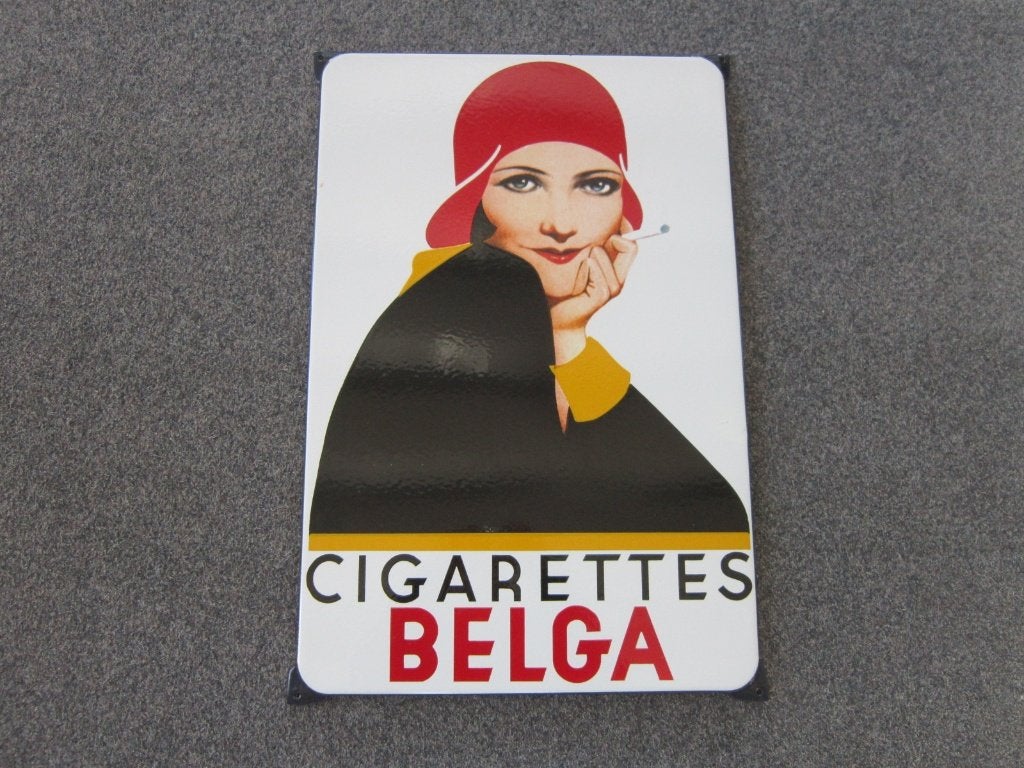 BELGA EMAILLE RECLAMEBORD, Ophalen, Zo goed als nieuw, Reclamebord