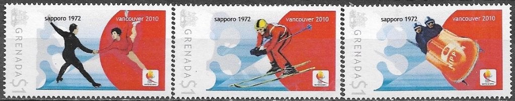 GRENADA serie Olympische Winterspelen - Sapporo 1972 - 2010, Postzegels en Munten, Verzenden, Postfris, Noord-Amerika