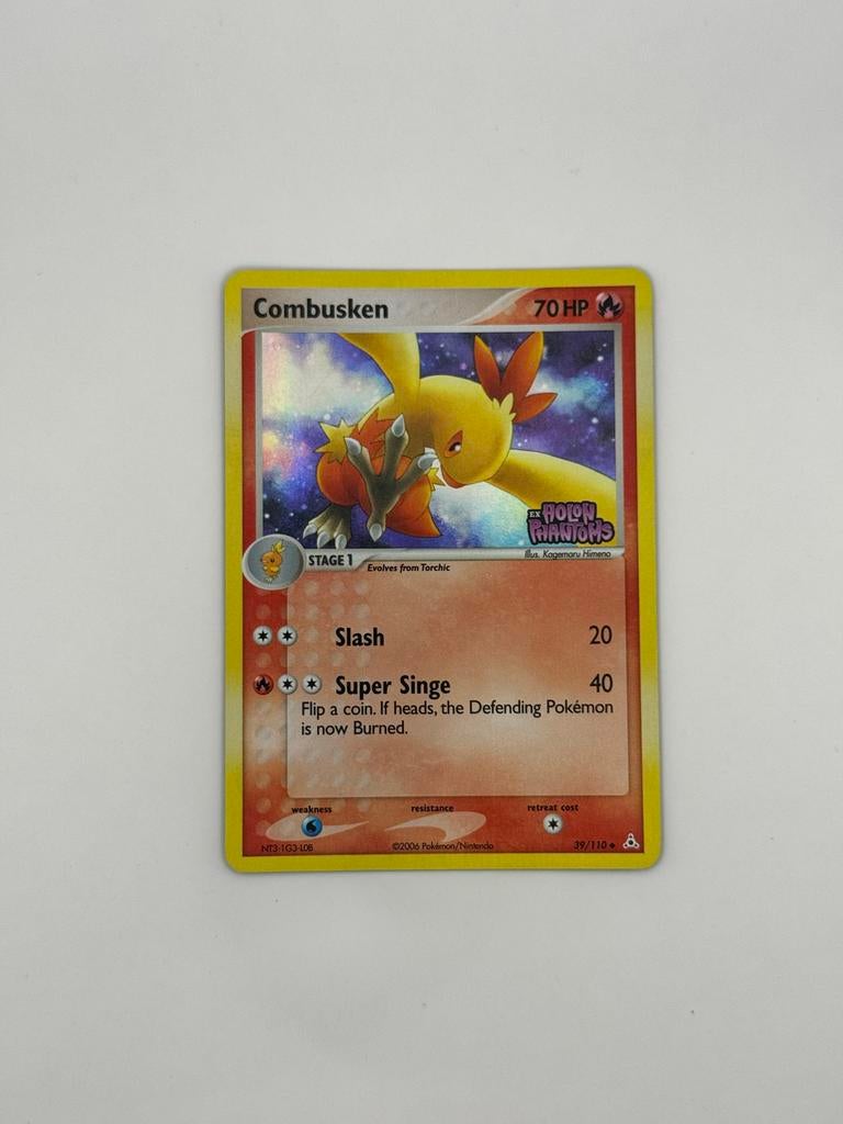 Combusken, 39/110, EX Holon Phantoms, Reverse Holo, NM, Ophalen of Verzenden, Zo goed als nieuw, Losse kaart, Foil