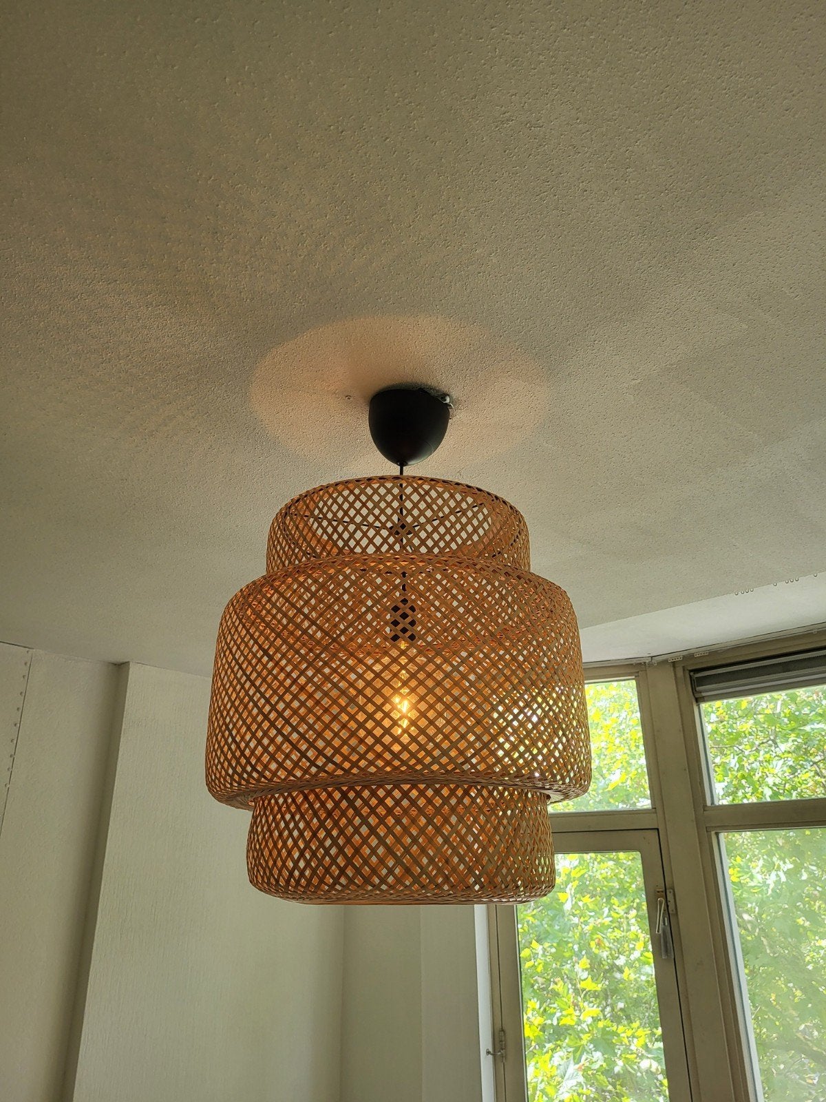 Sinnerlig Ikea hanglamp 50CM, Huis en Inrichting, Lampen | Hanglampen, Ophalen, Natuurlijk materiaal, Boho, Scandinavisch, Natuurlijk