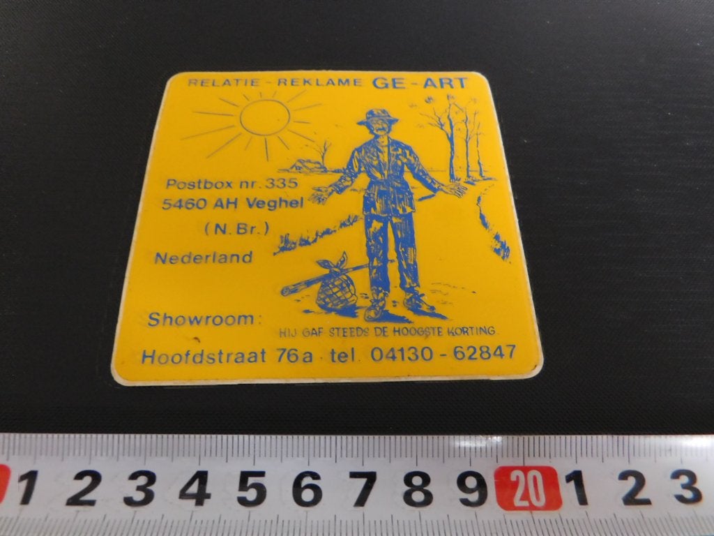 sticker veghel relatie reklame GE - ART strip zwerver, Ophalen, Zo goed als nieuw