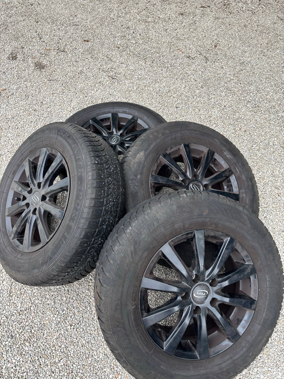 MIM 16 inch velgen met winterbanden 215/70R16, 16 inch, Banden en Velgen, Personenwagen, Gebruikt
