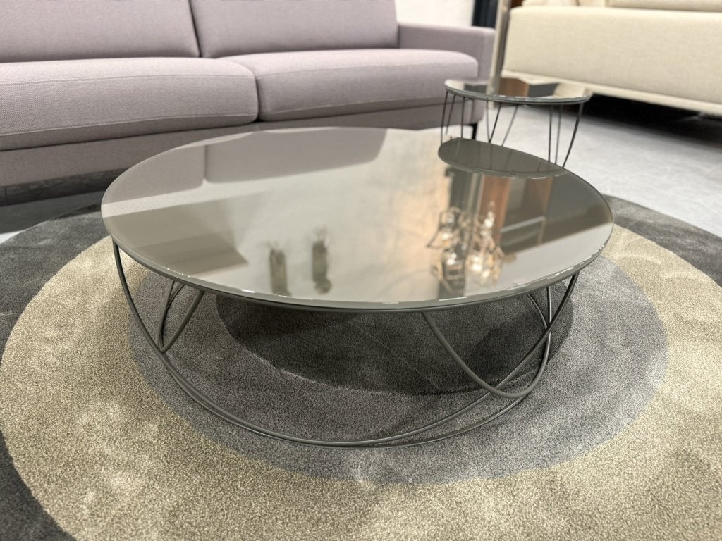 Showmodel Rolf Benz 8770 Salontafel grijs design tafel D95, Rolf benz, 50 tot 100 cm, Rond, Nieuw
