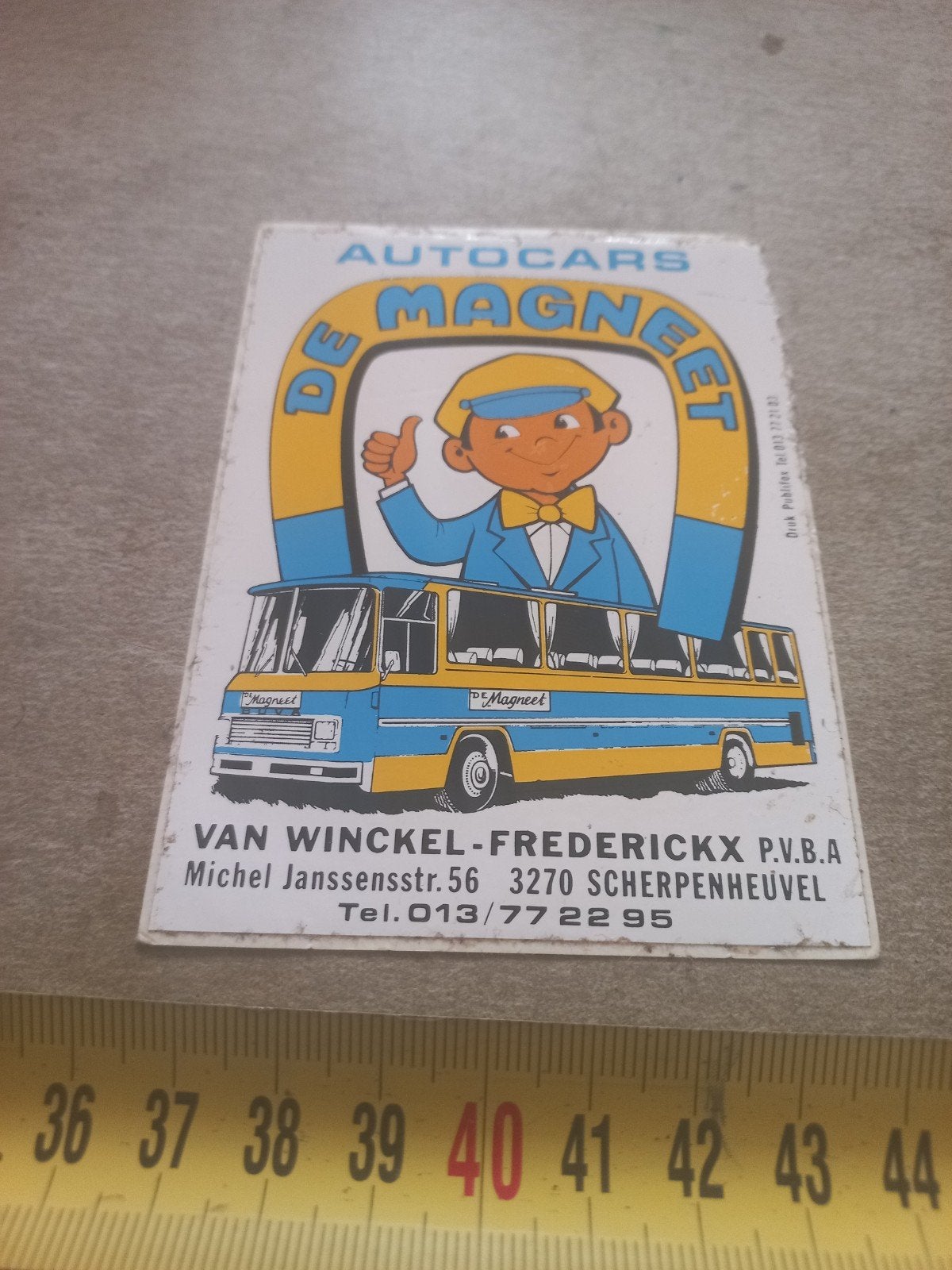 Vintage Autocars De Magneet Reclamesticker Scherpheuvel, Ophalen of Verzenden, Gebruikt