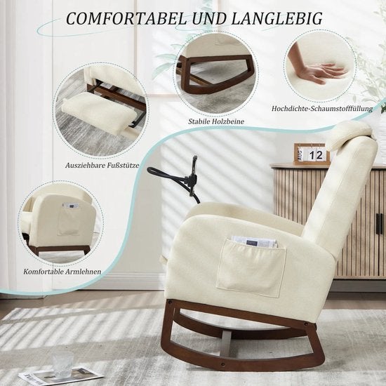 Schommelstoel – Schommelstoel Met Voetensteun – Relaxzetel, Corvance B.V., Verzenden, Nieuw, Corvancebol@gmail.com