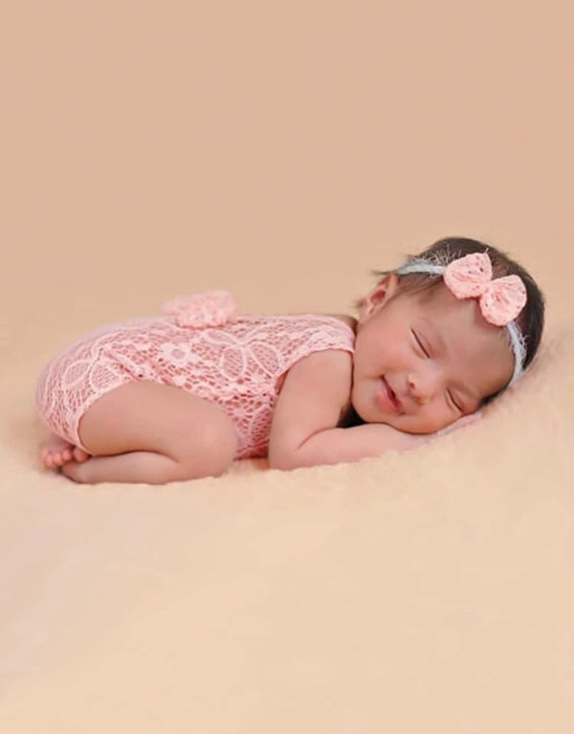 Mooi lief zacht fotoshoot rompertje newborn met haarbandje, Ophalen of Verzenden, Nieuw, Meisje