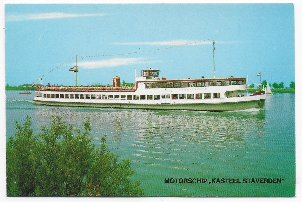 Motorschip Kasteel Staverden Ansichtkaart (B24 ) ongelopen, Verzamelen, Ophalen of Verzenden, 1980 tot heden, Ongelopen