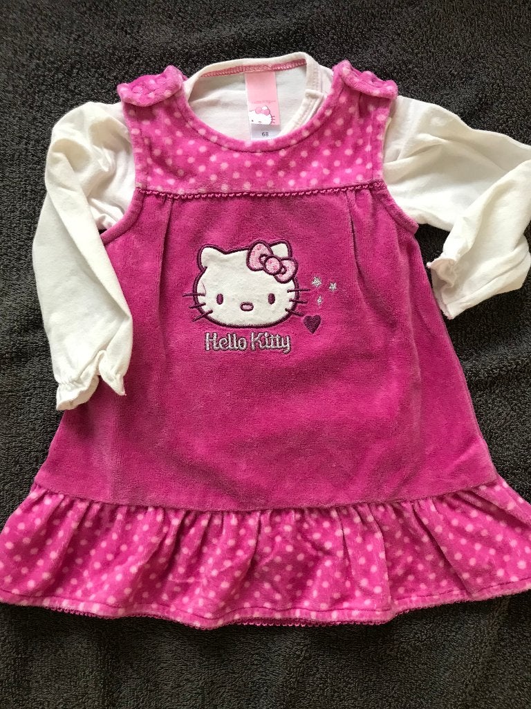 Schattig jurkje met shirtje Hello Kitty maat 68, Meisje, Ophalen of Verzenden, Zo goed als nieuw, Setje