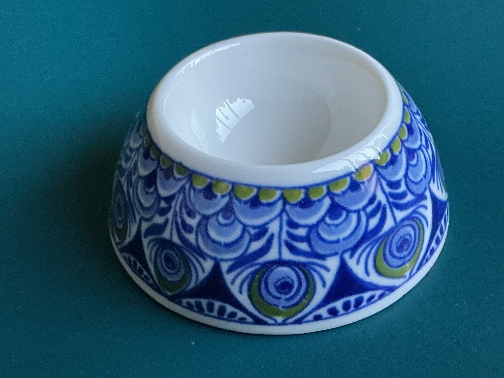 Heinen Delfts Blauw Eierdopjes Paauw - Set van 3, Overige merken, Keramiek, Overige typen, Ophalen of Verzenden