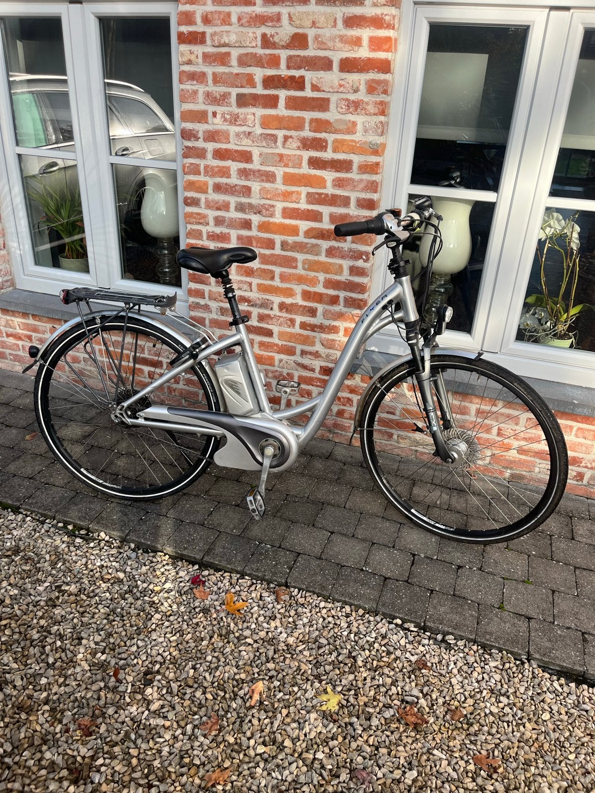 Flyer elektrische fiets met testrapport accu (28 inch, 47cm), Zo goed als nieuw, 47 tot 51 cm, 50 km per accu of meer, Ophalen