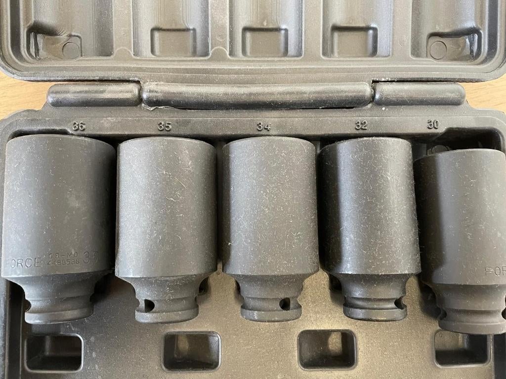 WeberTools WT-8682 krachtdoppenset lang 1/2" 12 kant 5-delig, Nieuw, Ophalen of Verzenden, /, Weber Tools