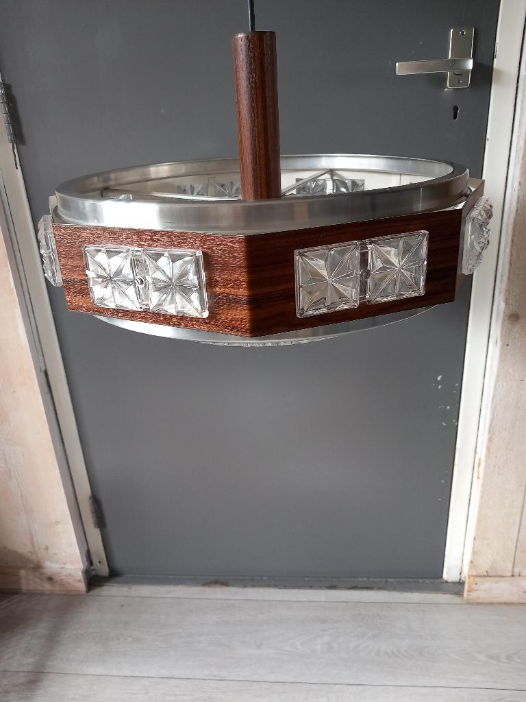 Vintage lamp, Ophalen, Gebruikt, Glas, Minder dan 50 cm