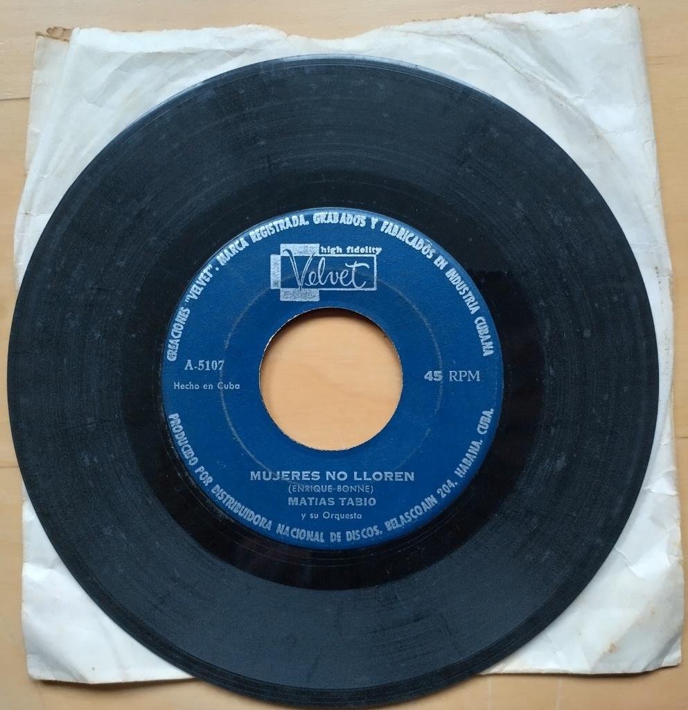 7" Matias Tabio Y Su Orquesta - Mujeres Que Lloren Cuba, Gebruikt, 7 inch, Ophalen of Verzenden, Voor 1960