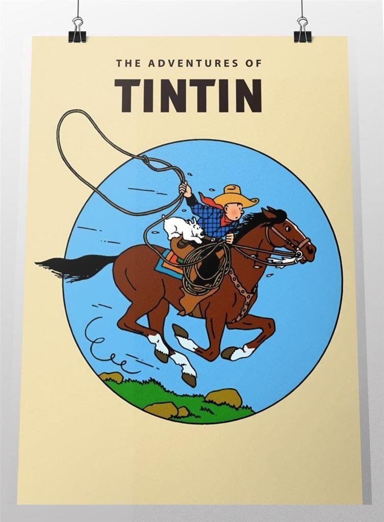 Poster The Adventures of Tintin | Kuifje Cowboy, Verzenden, Nieuw, A1 t/m A3, Film en Tv