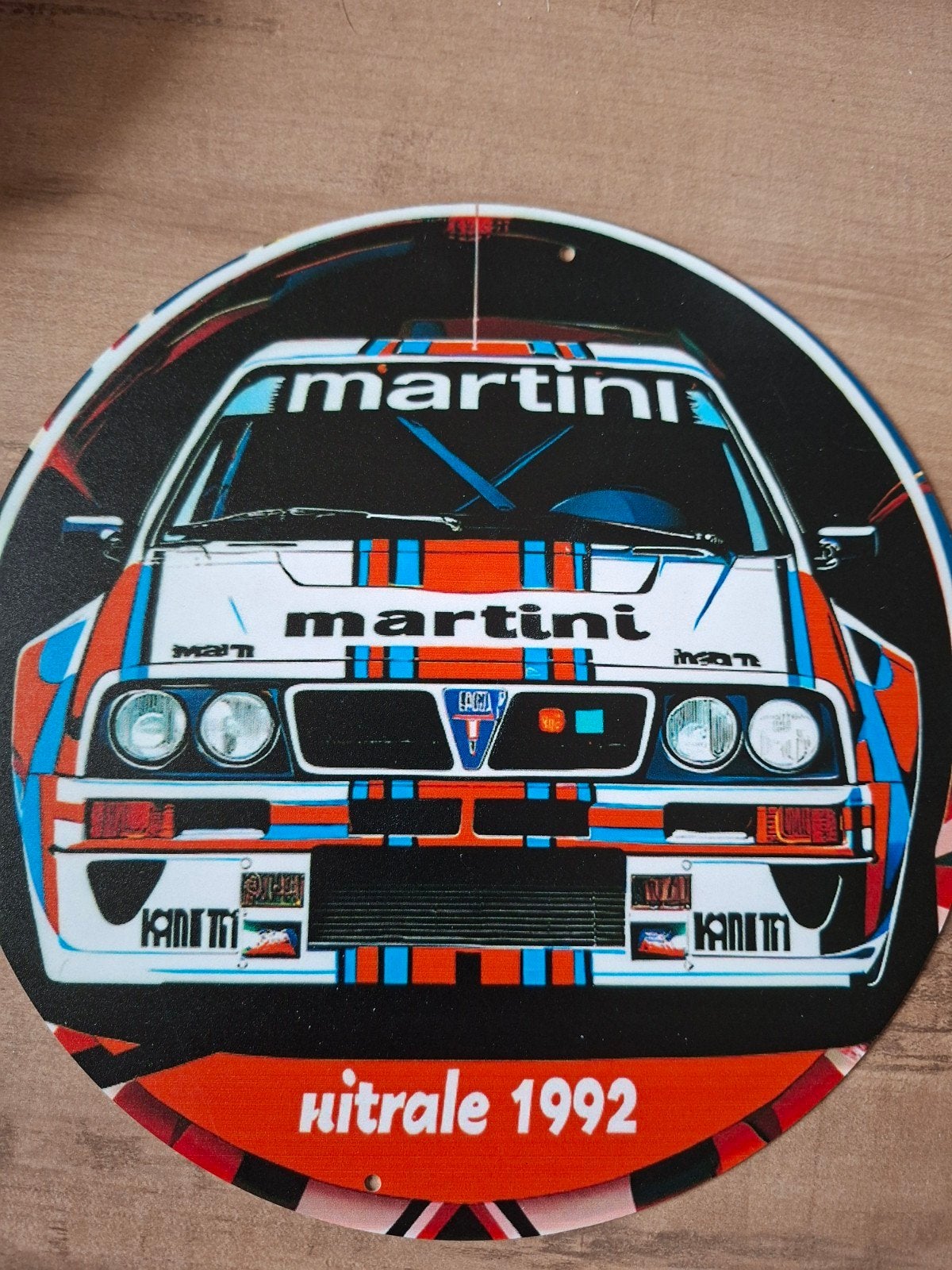 Metalen bord Martini Lancia Delta Integrale 1992 - 20 cm, Ophalen of Verzenden, Nieuw, Auto's