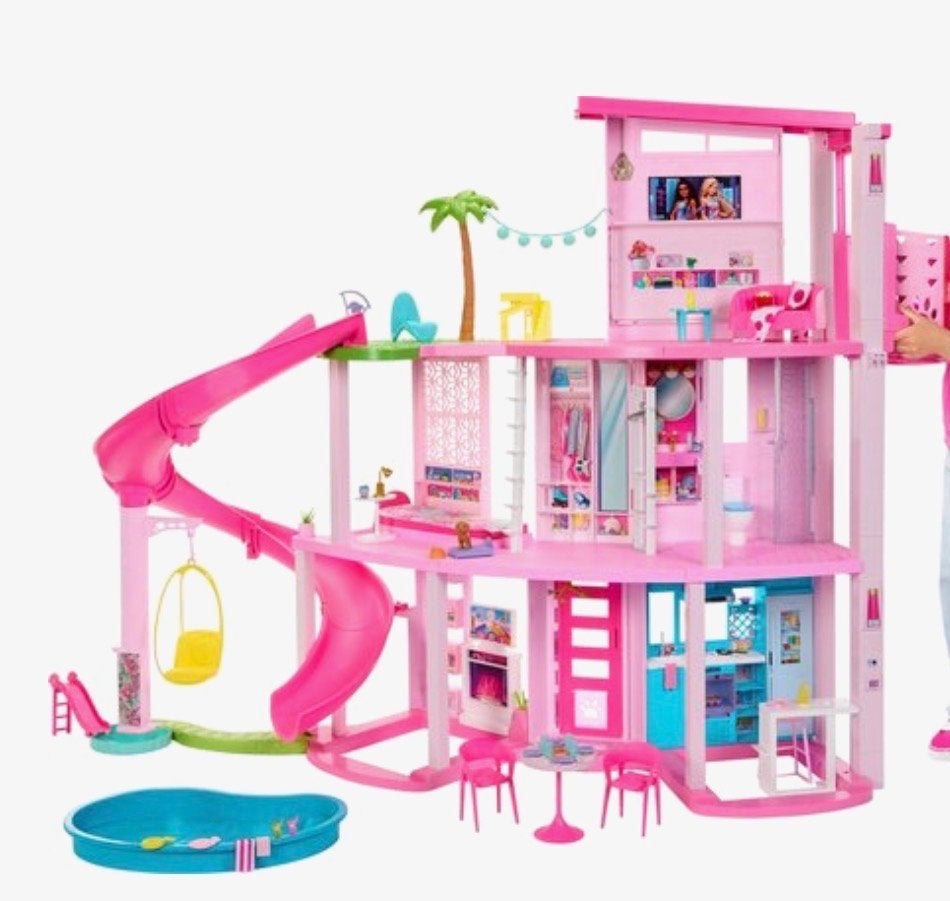 Barbie Droomhuis met glijbanen en zwembad, Ophalen, Zo goed als nieuw, Poppenhuis