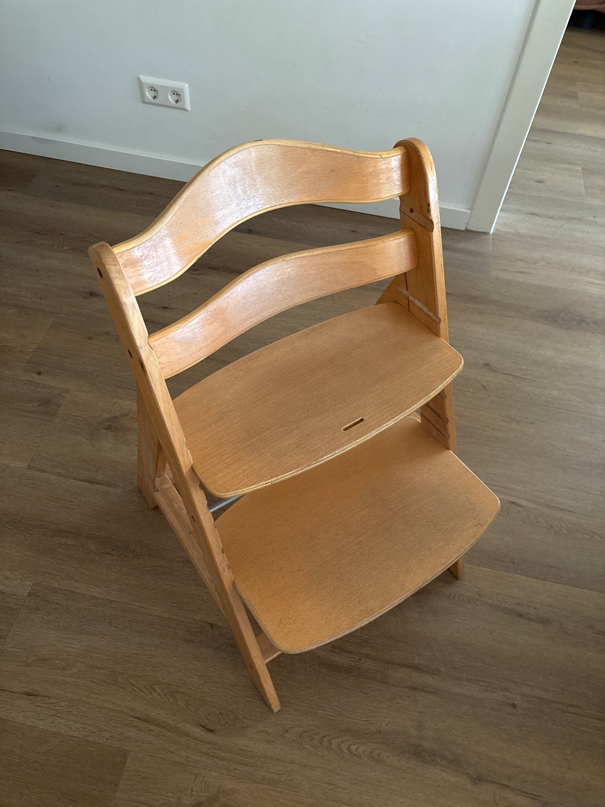 Houten meegroeistoel kinderstoel hauck, Ophalen, Gebruikt, Meegroeistoel, Aanschuifbaar