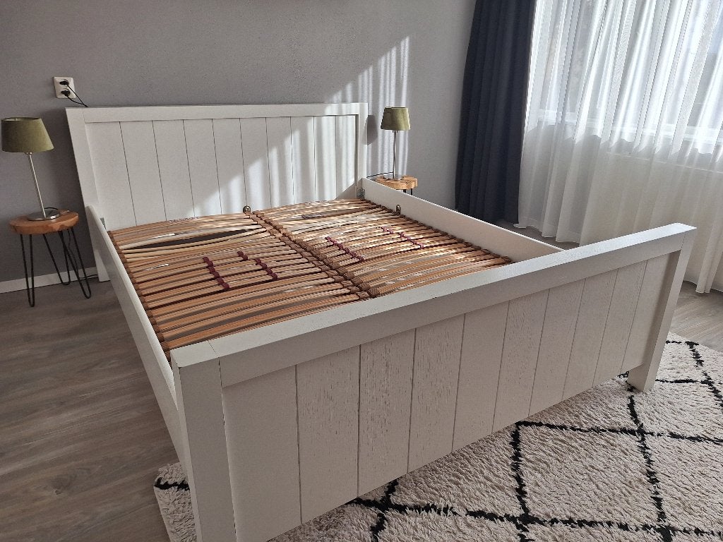 Tweepersoonsbed (160x200), Ophalen, Gebruikt, Wit, Tweepersoons