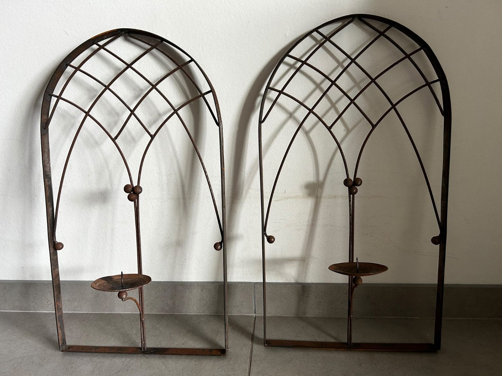 Set stalen wandkandelaars, 60x31 cm, Ophalen