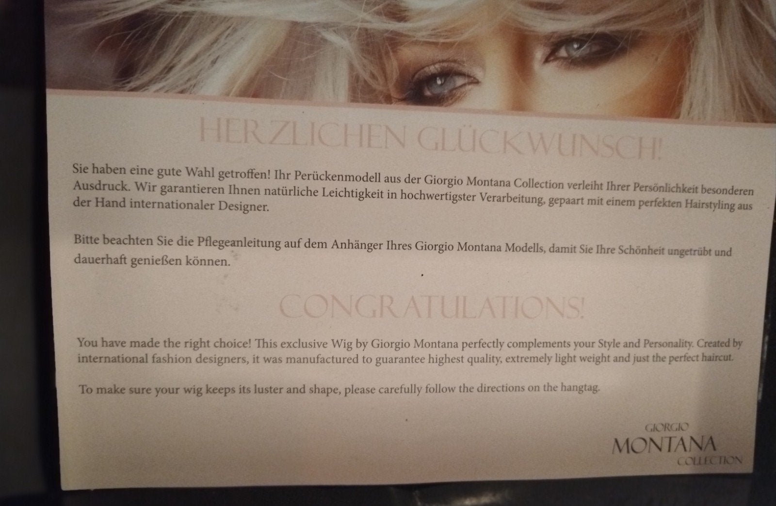 GIORGIO MONTANA COLLECTION, Ophalen of Verzenden, Nieuw, Pruik of Haarverlenging