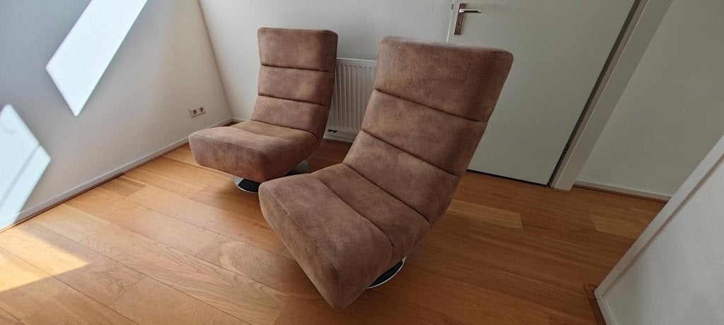 set van 2 relaxfauteuils, Ophalen, Gebruikt, Twee, Bruin