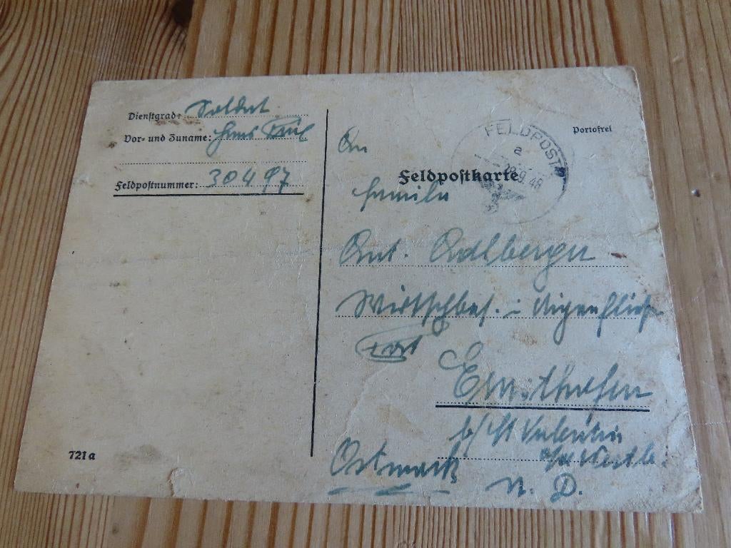 Duitse rijk feldpostcarte 1940, Postzegels en Munten, Brieven en Enveloppen | Buitenland, Ophalen of Verzenden, Envelop