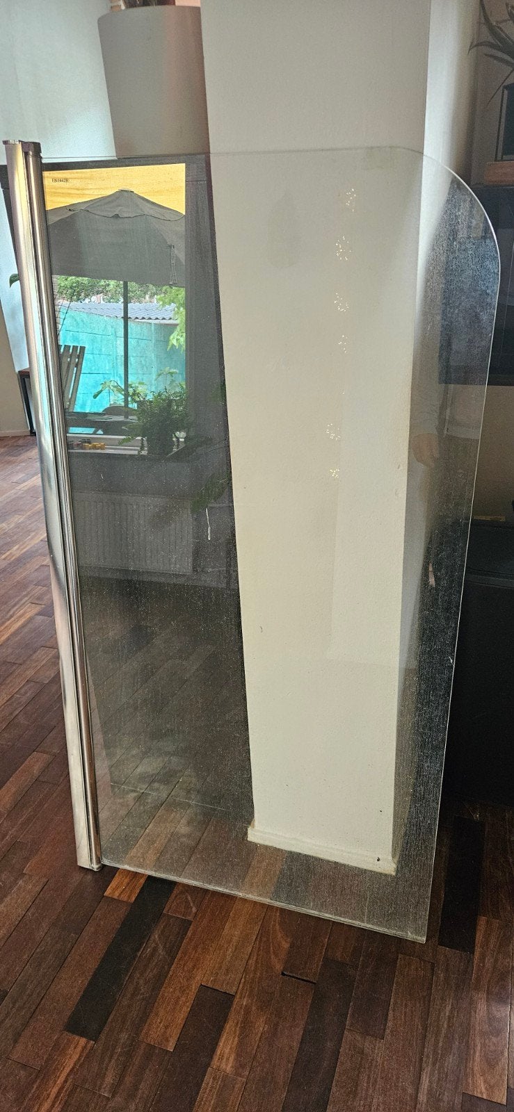 Glazen douchewand 150x80 cm, Ophalen, Gebruikt, 80 tot 120 cm, 120 tot 160 cm