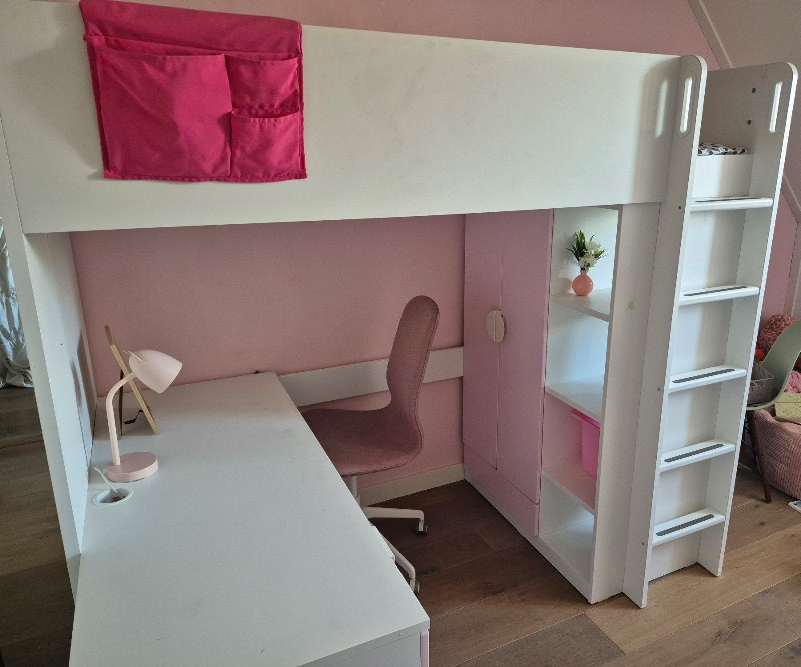 IKEA SMÅSTAD hoogslaper met bureau en kast, 85 tot 100 cm, Zo goed als nieuw, 180 cm of meer, Ophalen