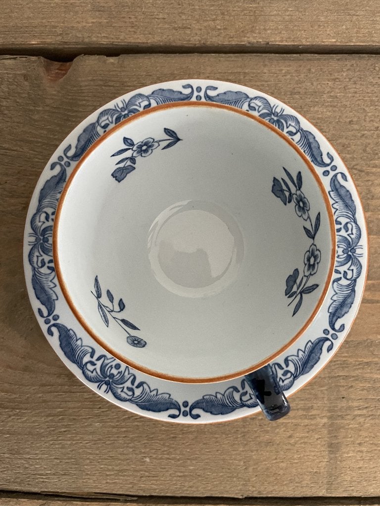 Rörstrand Ostindia porselein –4 kop&schotels– vintage Zweeds, Antiek en Kunst, Antiek | Servies los, Ophalen of Verzenden