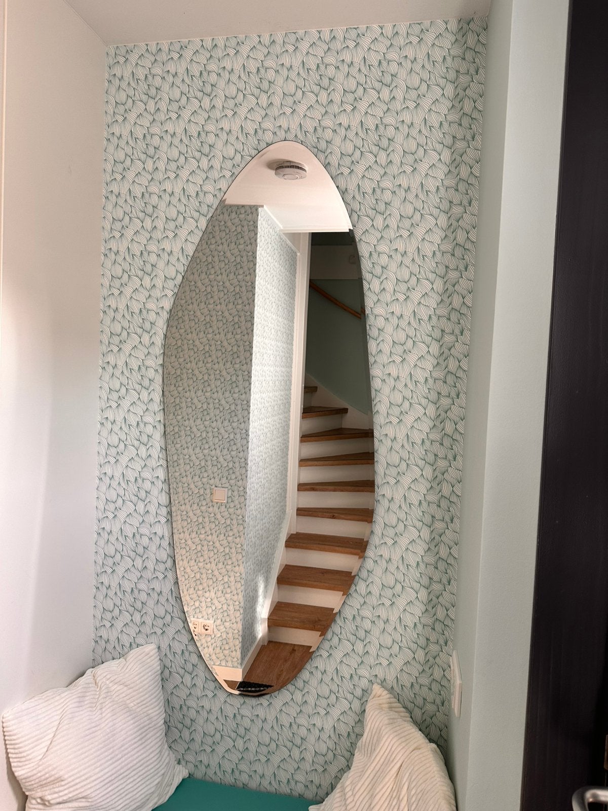 Patroonbehang – Grafische Golven – turquoise, Ophalen, Minder dan 10 m²