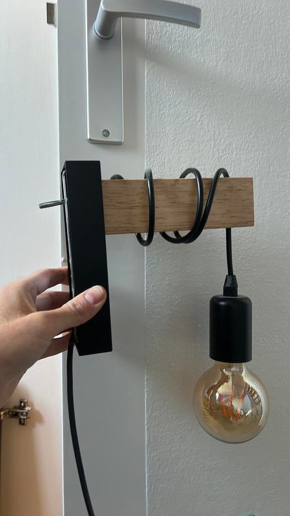 Industriele wand lampjes hout / metaal, Ophalen of Verzenden, Zo goed als nieuw, Metaal