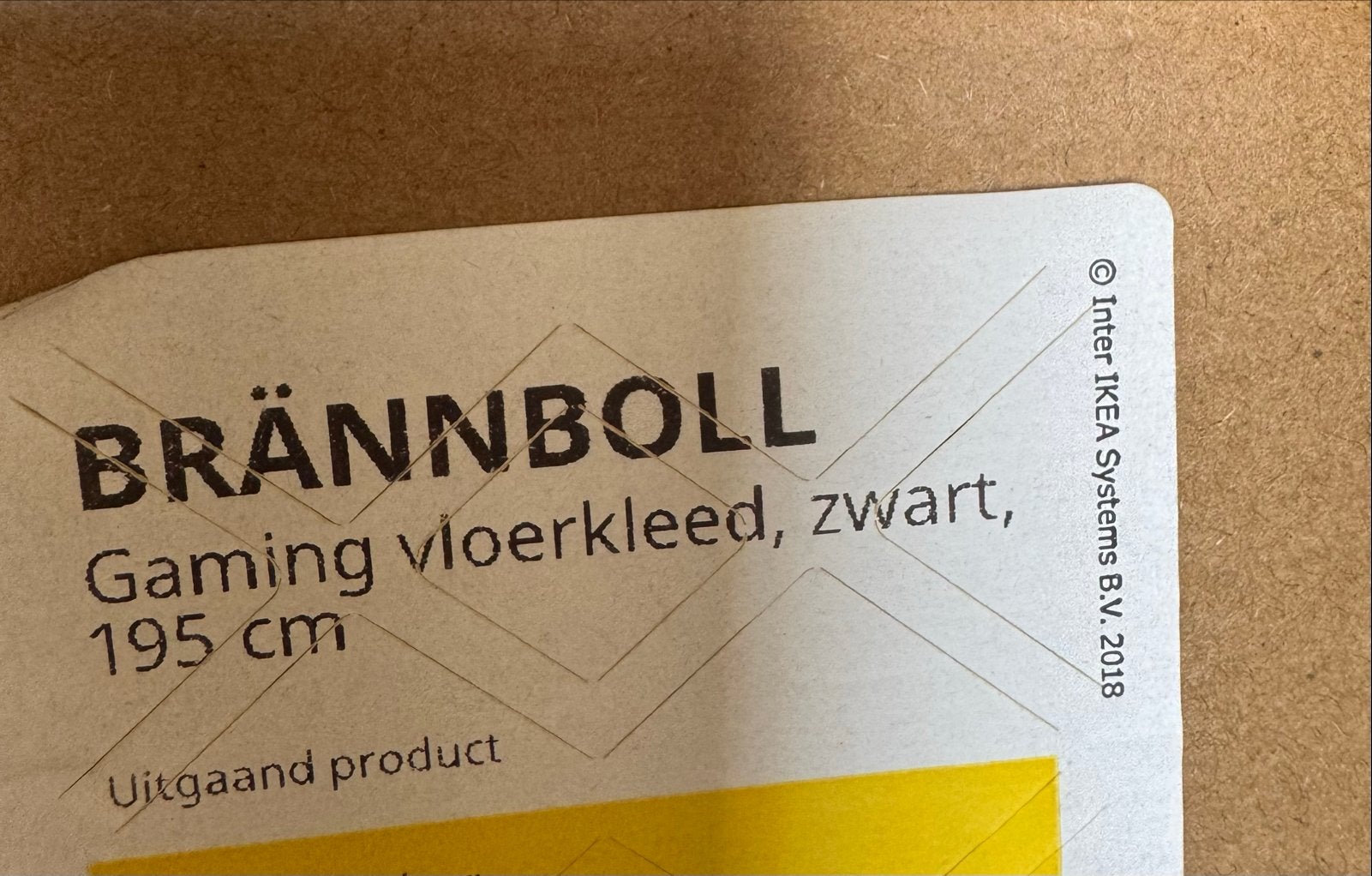 IKEA BRÄNNBOLL Gaming vloerkleed, zwart, 195 cm, Huis en Inrichting, Stoffering | Tapijten en Kleden, Ophalen, Zwart, 150 tot 200 cm