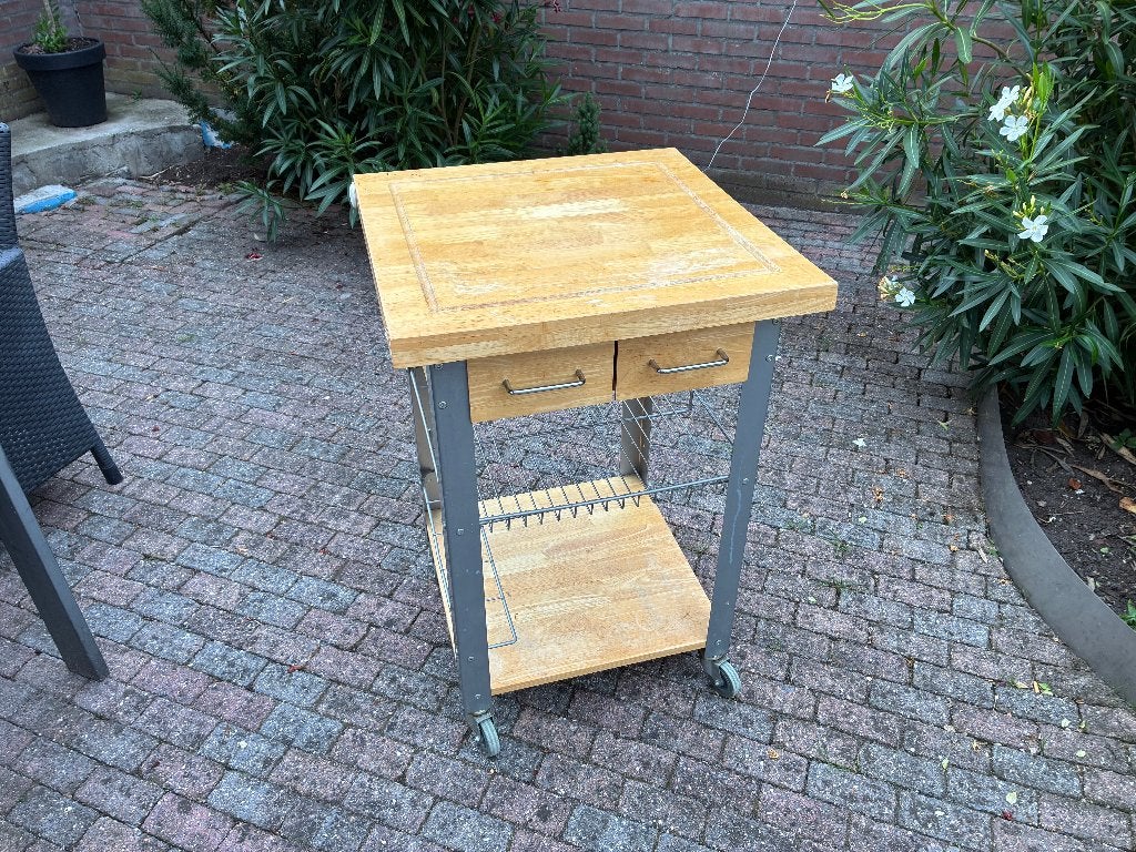 Drankentrolley / buitenkar op wieltjes, Gebruikt, 50 tot 100 cm, Vierkant, Modern