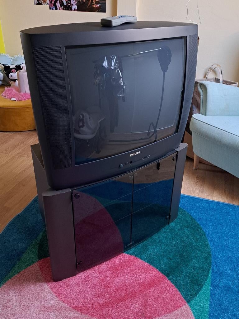Philips Blackline FX 28PT5105 + Philips meubel, Audio, Tv en Foto, Vintage Televisies, Ophalen, Refurbished, Philips