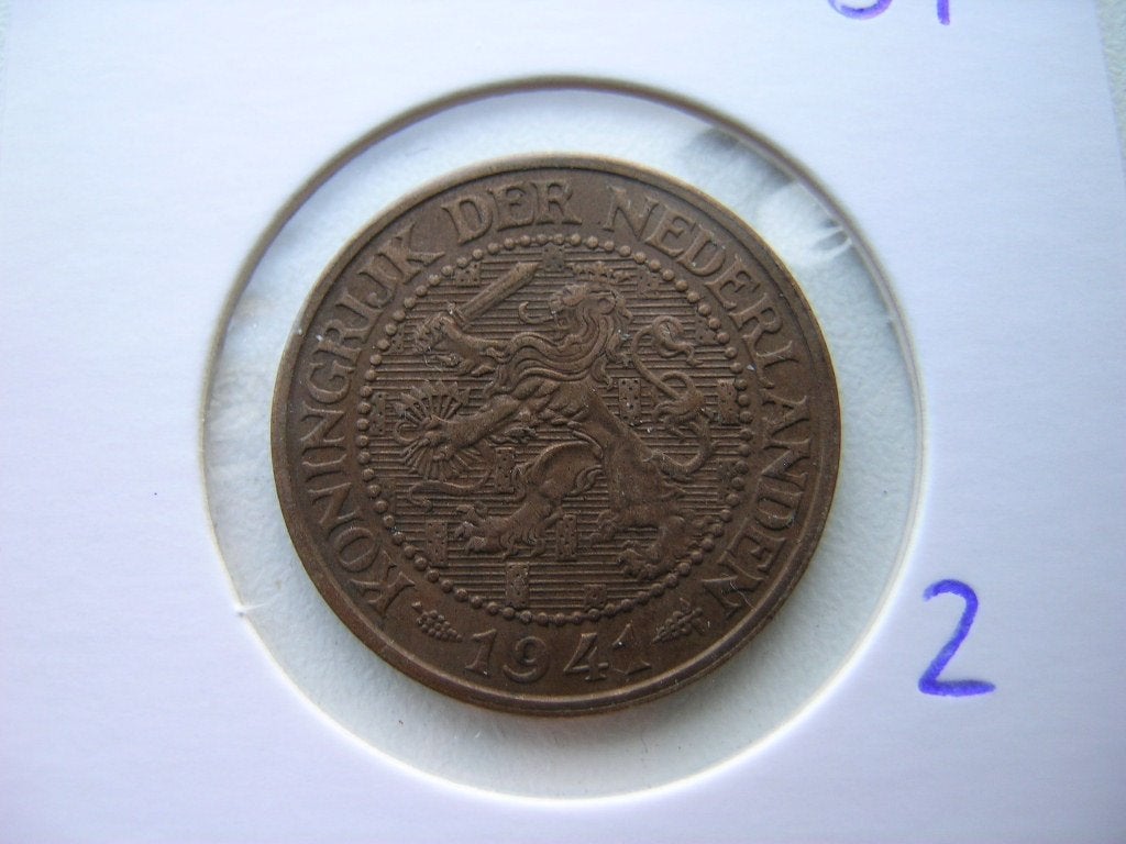 2,5 Cent 1941 (nr 2), Ophalen of Verzenden, Koningin Wilhelmina, Overige waardes, Losse munt