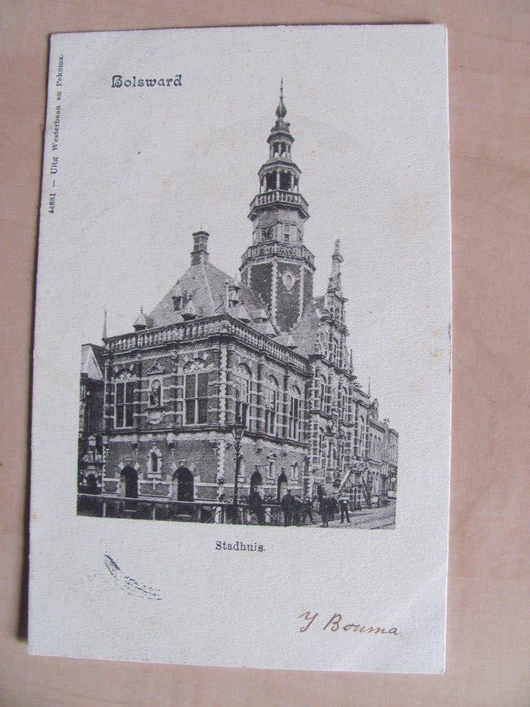 Bolsward 1902 Stadhuis, Ophalen of Verzenden, Voor 1920, Gelopen, Friesland