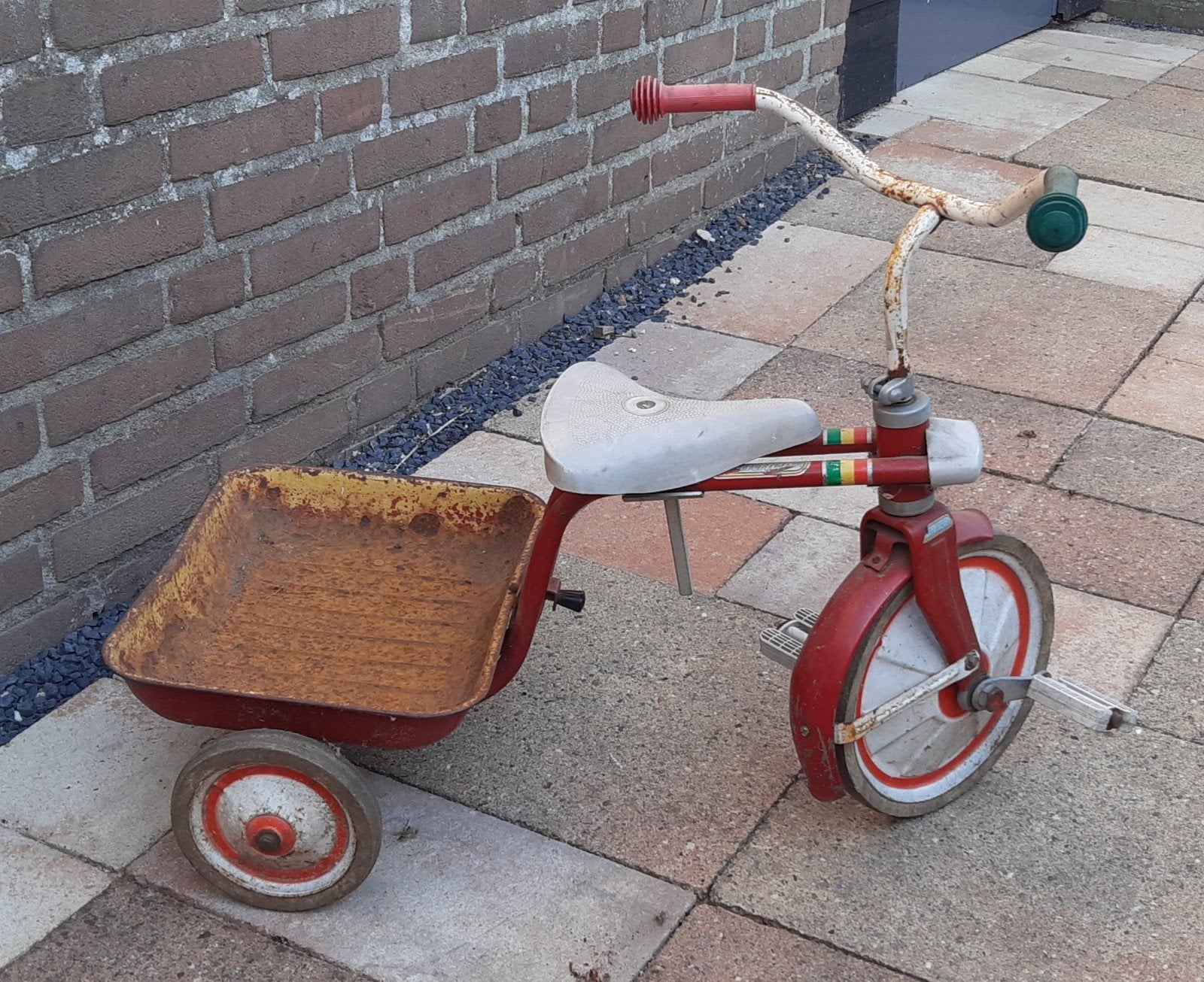 Vintage Winther driewieler met bak - rood, Ophalen