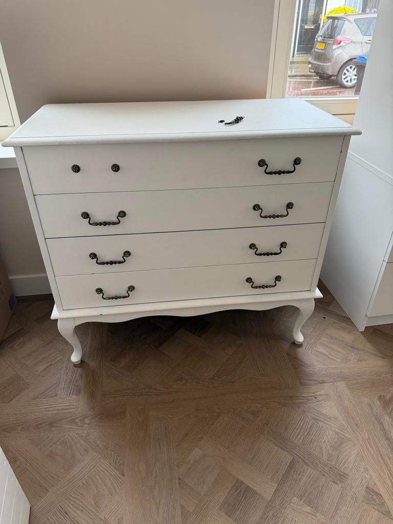Brocante buikkastje met 4 laden - Wit, Ophalen