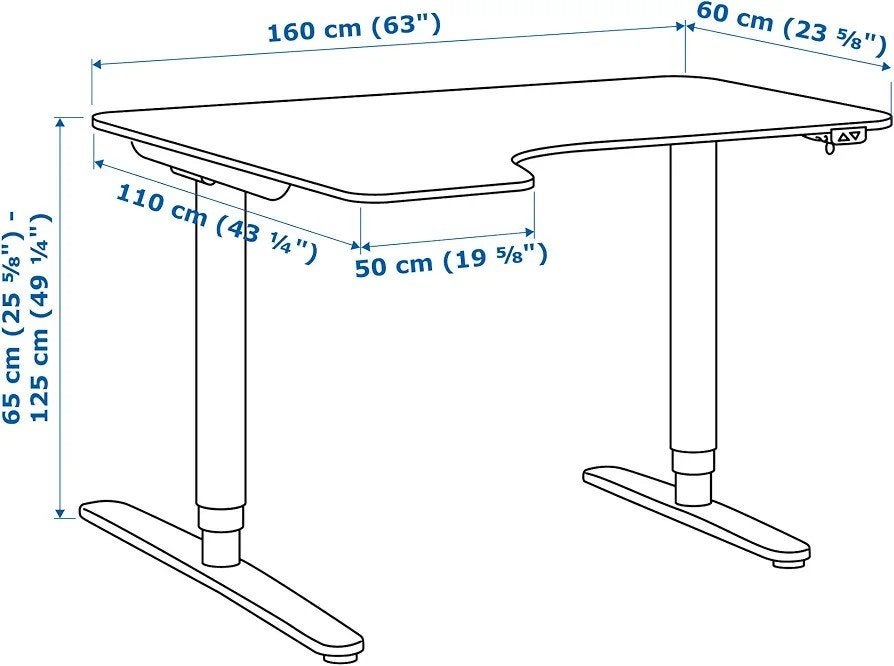 IKEA Bekant hoekbureau links, wit, Huis en Inrichting, Ophalen, Metaal, Hoekbureau, Zo goed als nieuw