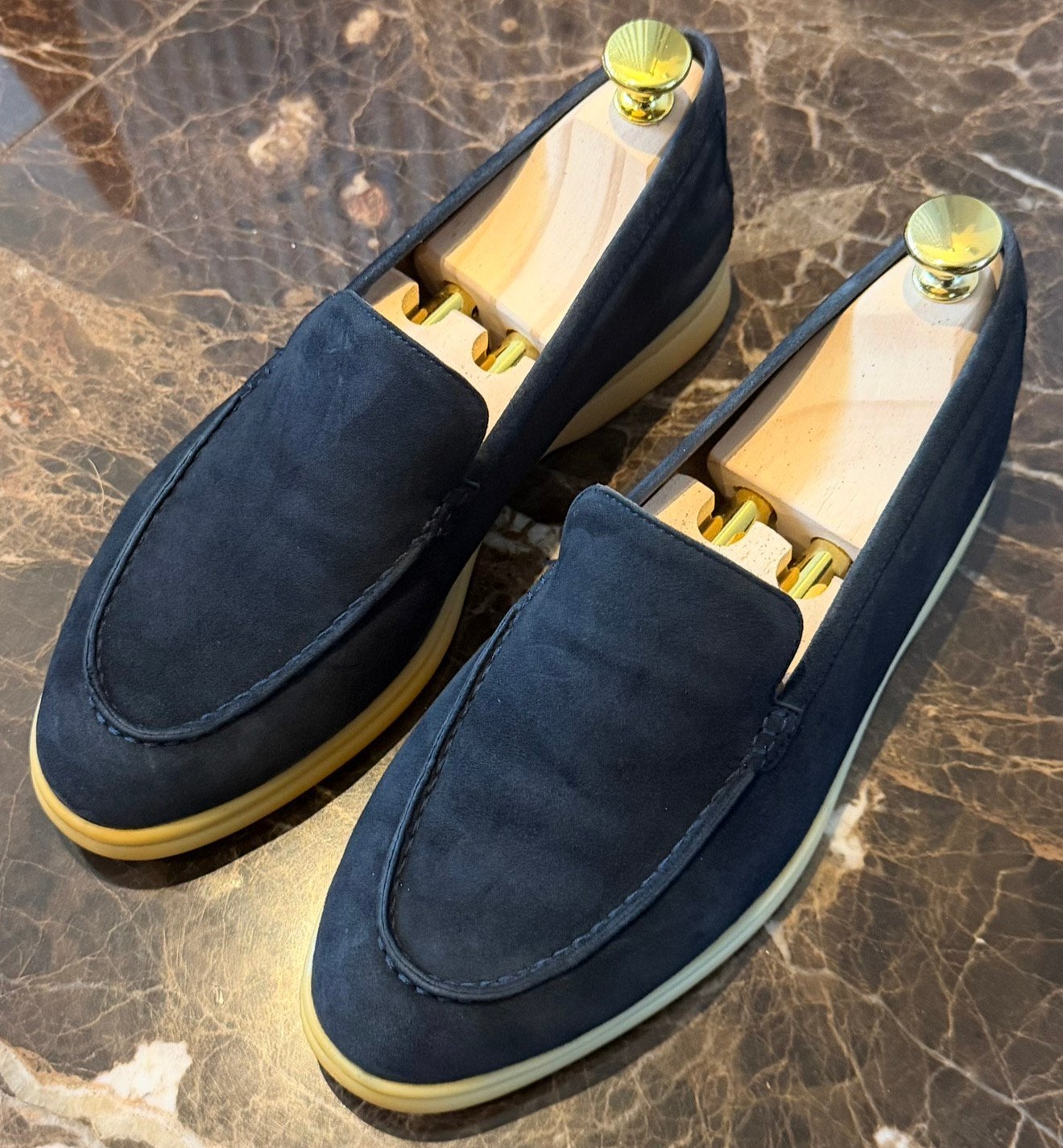 Loro Piana Summer Walk Blauw Suède maat 36.5, Ophalen of Verzenden, Gedragen, Blauw, Espadrilles of Moccasins