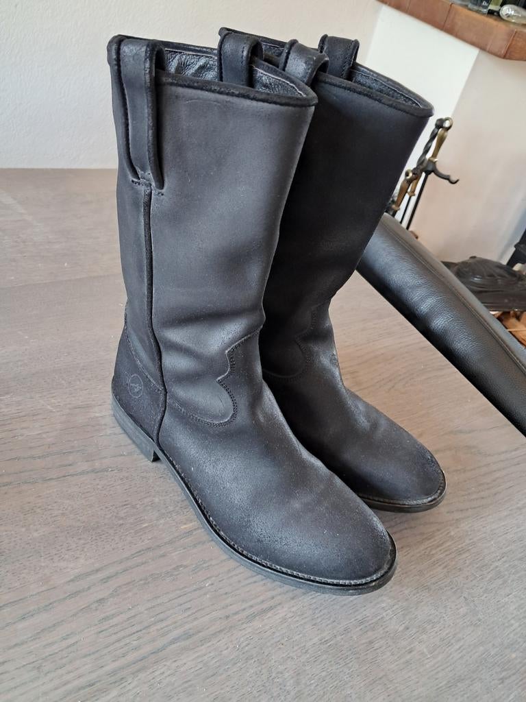 ZGAN Country Zwart Leren Laarzen Maat 41 Bronx, Kleding | Dames, Schoenen, Ophalen, Zo goed als nieuw, Zwart, Hoge laarzen
