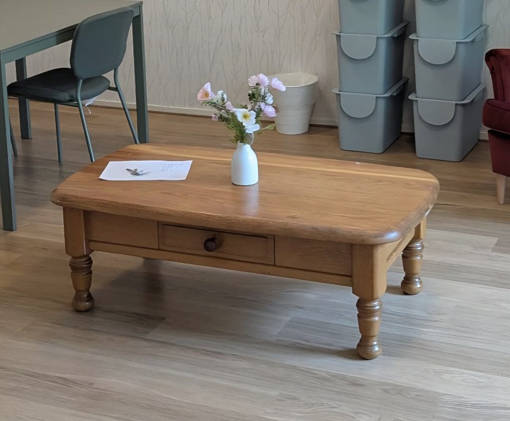 salontafel hout, Ophalen, Gebruikt, 100 tot 150 cm, Grenenhout