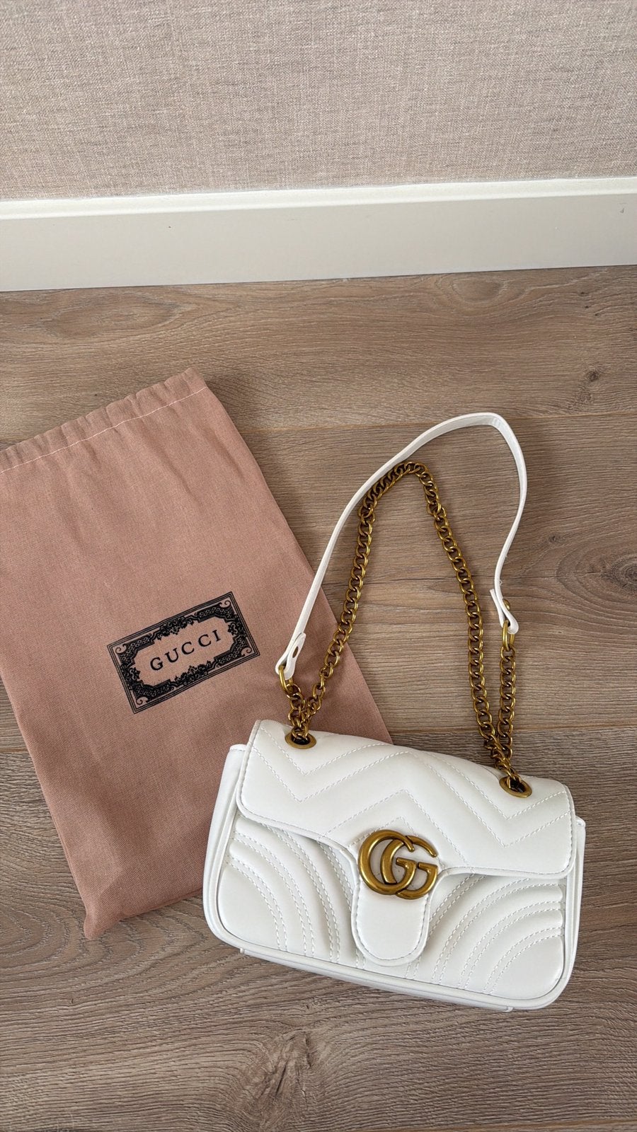 Gucci handtasje, Ophalen of Verzenden, Zo goed als nieuw, Wit, Handtas