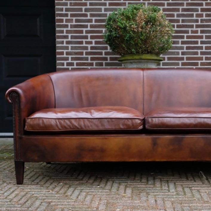 origineel Engelse Chesterfield bank, Ophalen, Driepersoons, Zo goed als nieuw, Rechte bank