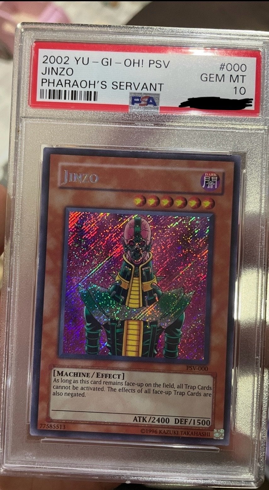 Jinzo PSA 10 / PSV-000 Yu-Gi-Oh!, Ophalen, Zo goed als nieuw, Losse kaart, Foil