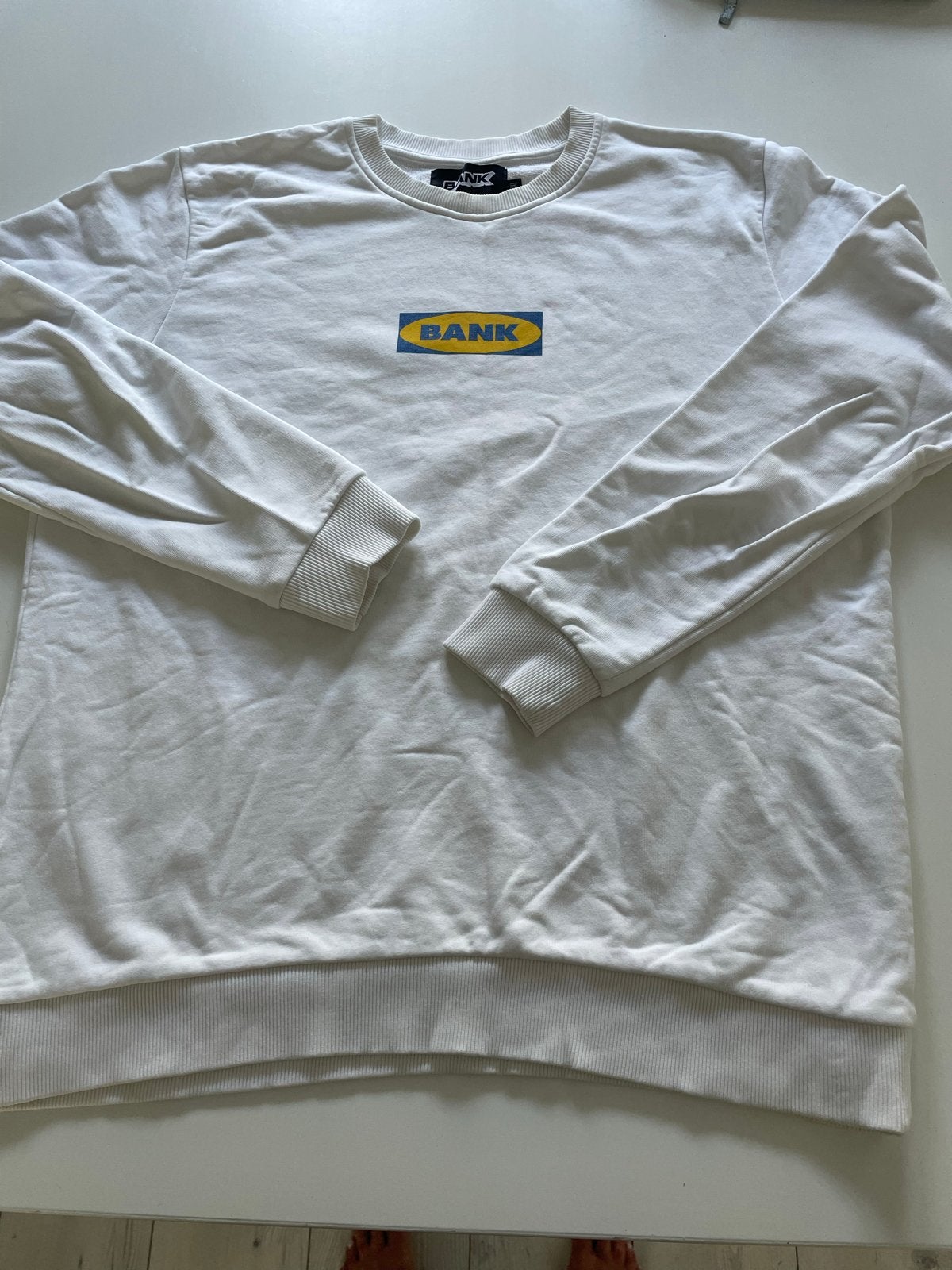 BANKZITTERS/ Bänk IKEA-stijl sweater - Maat XXL, Kleding | Heren, T-shirts, Ophalen of Verzenden, Gedragen, Overige maten, Wit