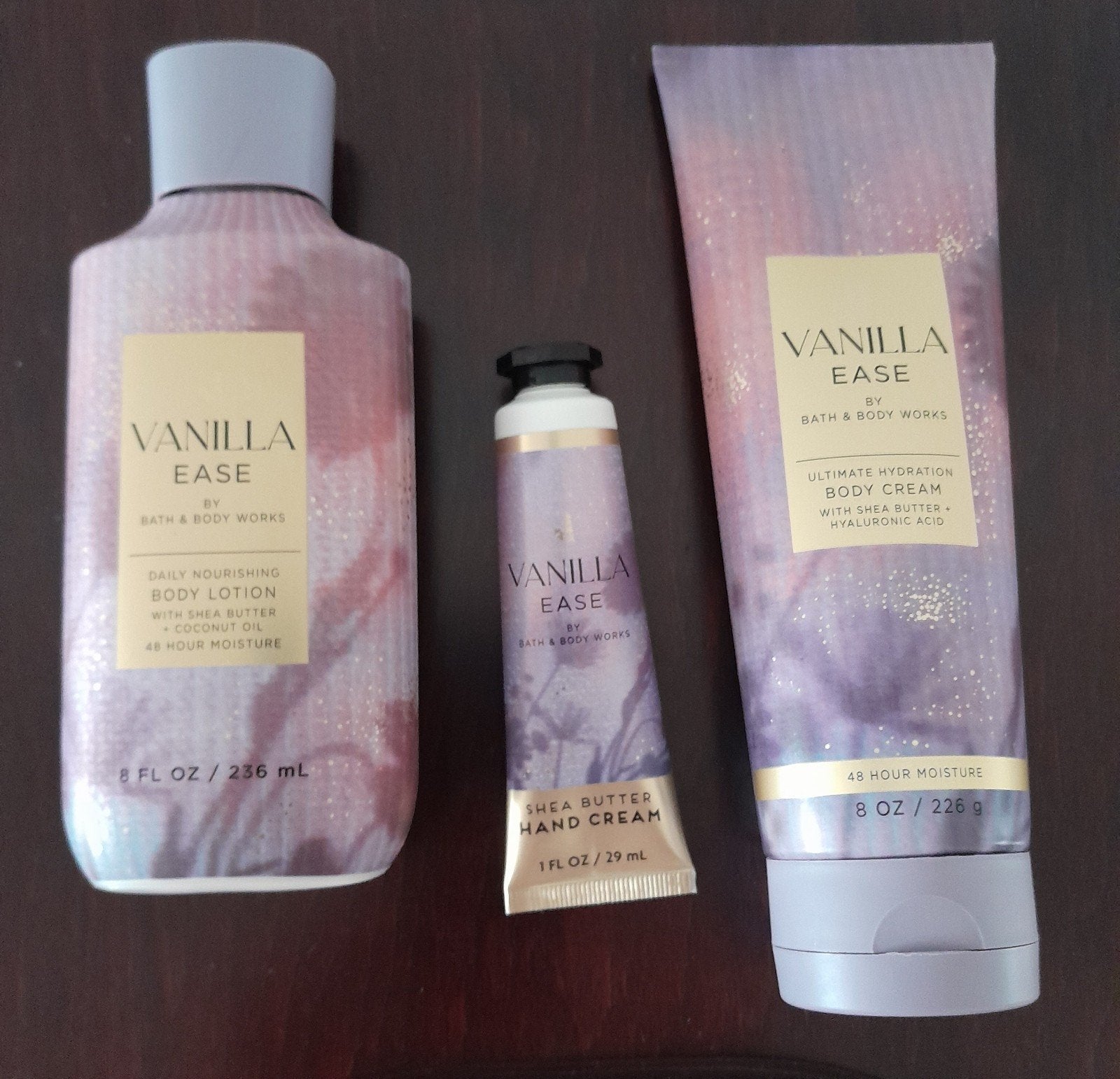 Nieuw Bath & Body Works Vanilla Ease 3-delige set, Ophalen of Verzenden, Nieuw, Bodylotion, Crème of Olie
